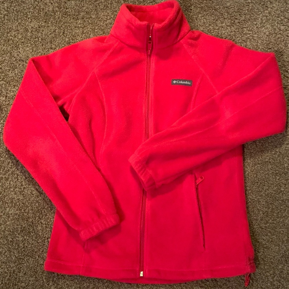 Women’s. Columbia jackets. Full zip. Red.